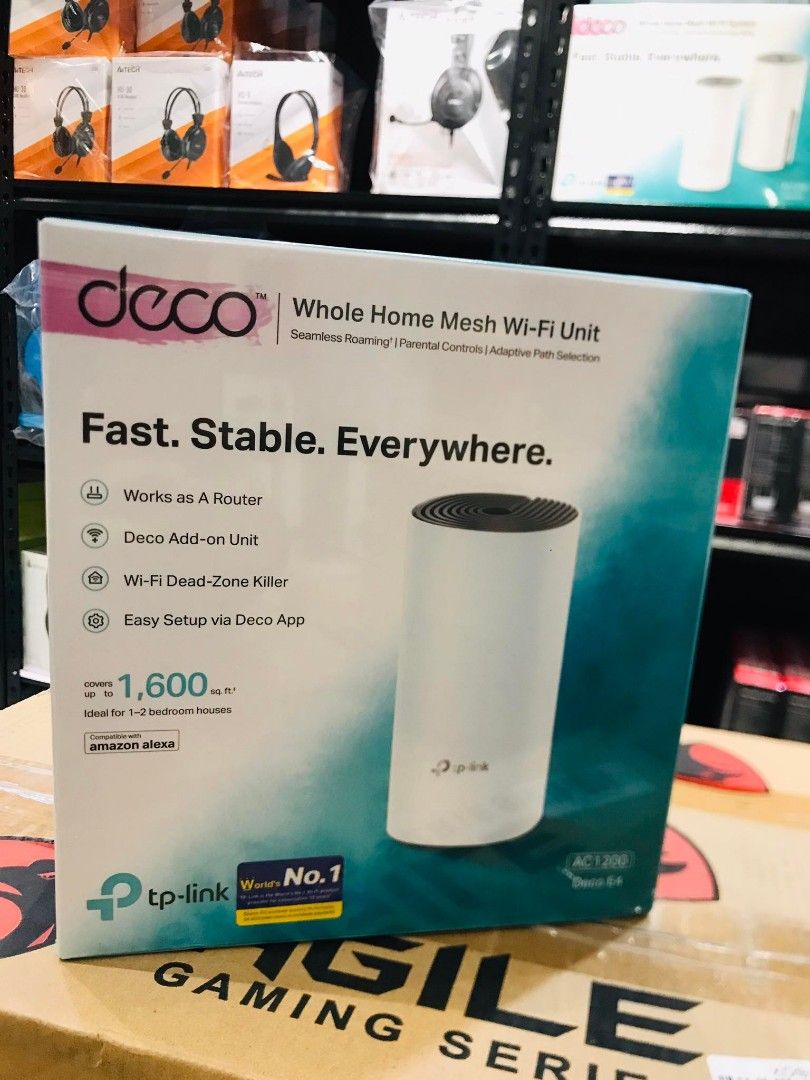 💯 TP-Link Deco E4 AC1200 Whole Home Mesh WiFi System 1PACK (Category: Networking) located in Makati City. Submitted by techubstoreandaccessories (Listing ID 1226682013, Image 2). Description: TP-Link Deco E4 AC1200 Whole Home Mesh WiFi System 1PACK Ready for Pick Up / Delivery ‼️ 📌 DETAILS: ✅Actual Picture Posted. ✅BRAND NEW & ORIGINAL. ✅7 Days Replacement for Factory Defects and 1year Warranty. (Terms and conditions apply) --------------------