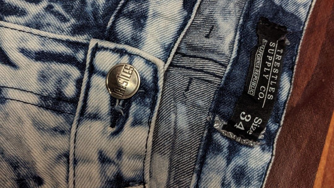 Acid wash denim Men s Fashion Bottoms Jeans on Carousell