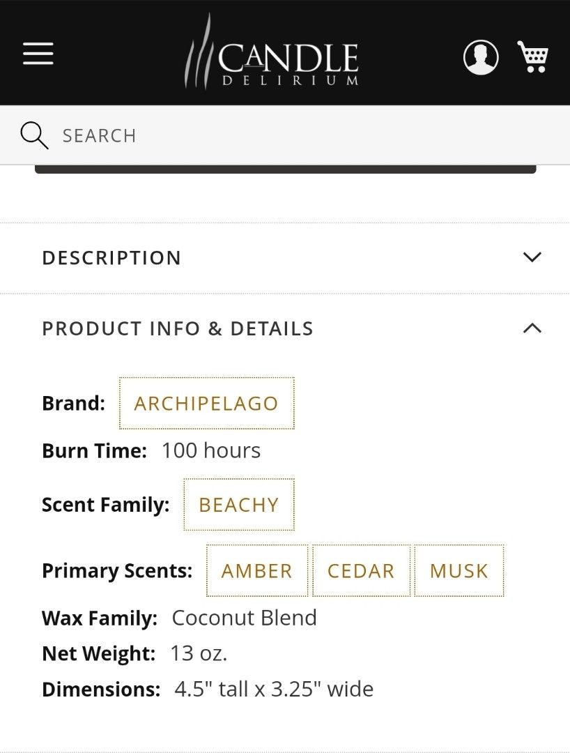 Archipelago Big Sur Luxe Candle, Furniture & Home Living, Home