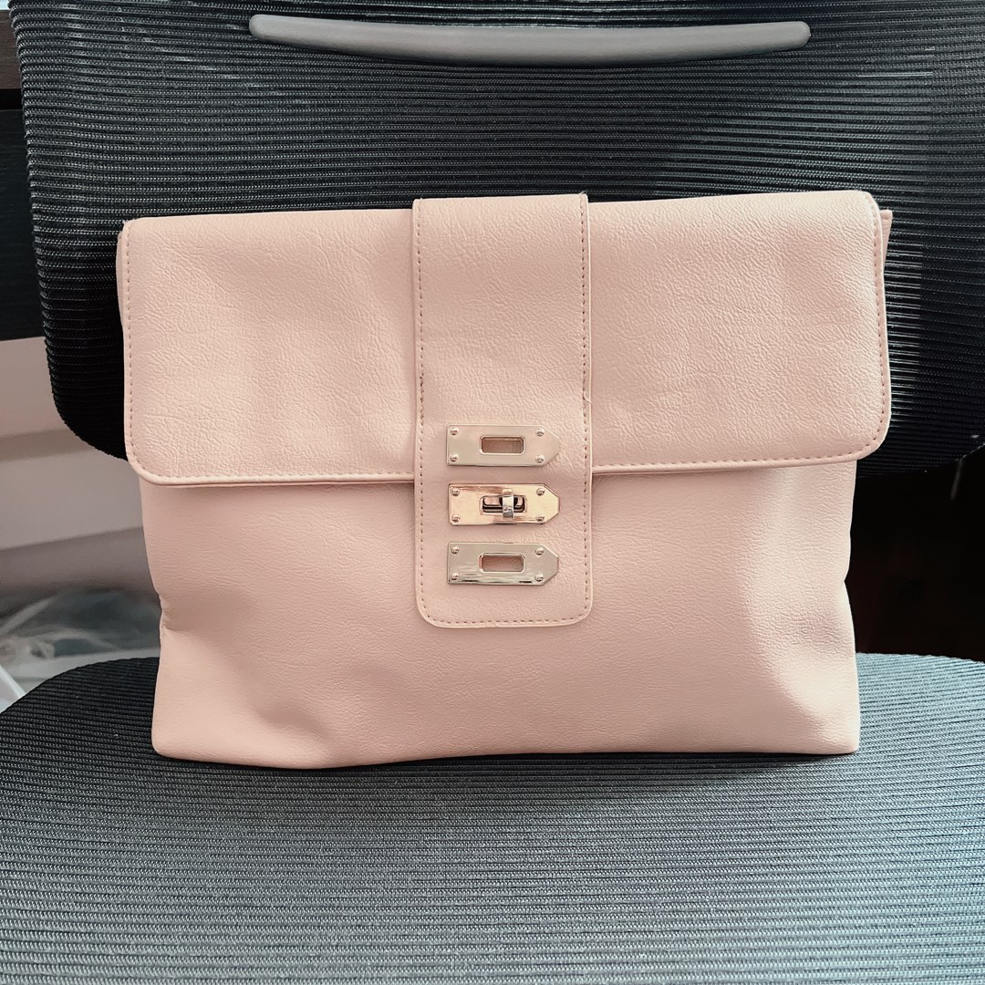 ASOS blush nude clutch
