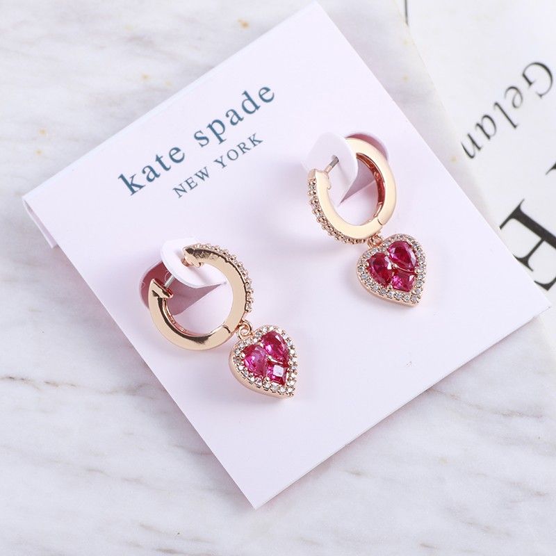 Kate spade 2025 pink heart earrings