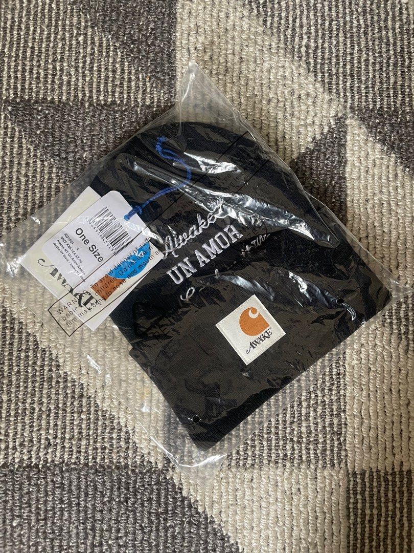 Awake NY x Carhartt Un Amor Beanie Black, Men's Fashion, Watches