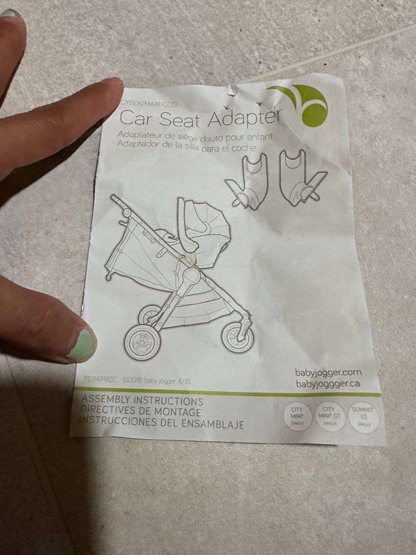 Baby Jogger Car Seat Adapter for City Mini GT Summit X3 for Maxi Cosi Cybex Car Seat