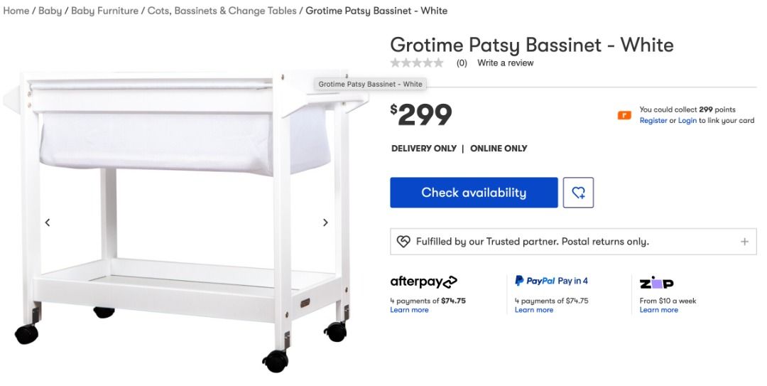 Grotime outlet patsy bassinet