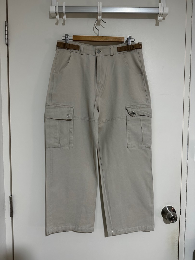 Beige Cargo Pants, Men's Fashion, Bottoms, Trousers on Carousell