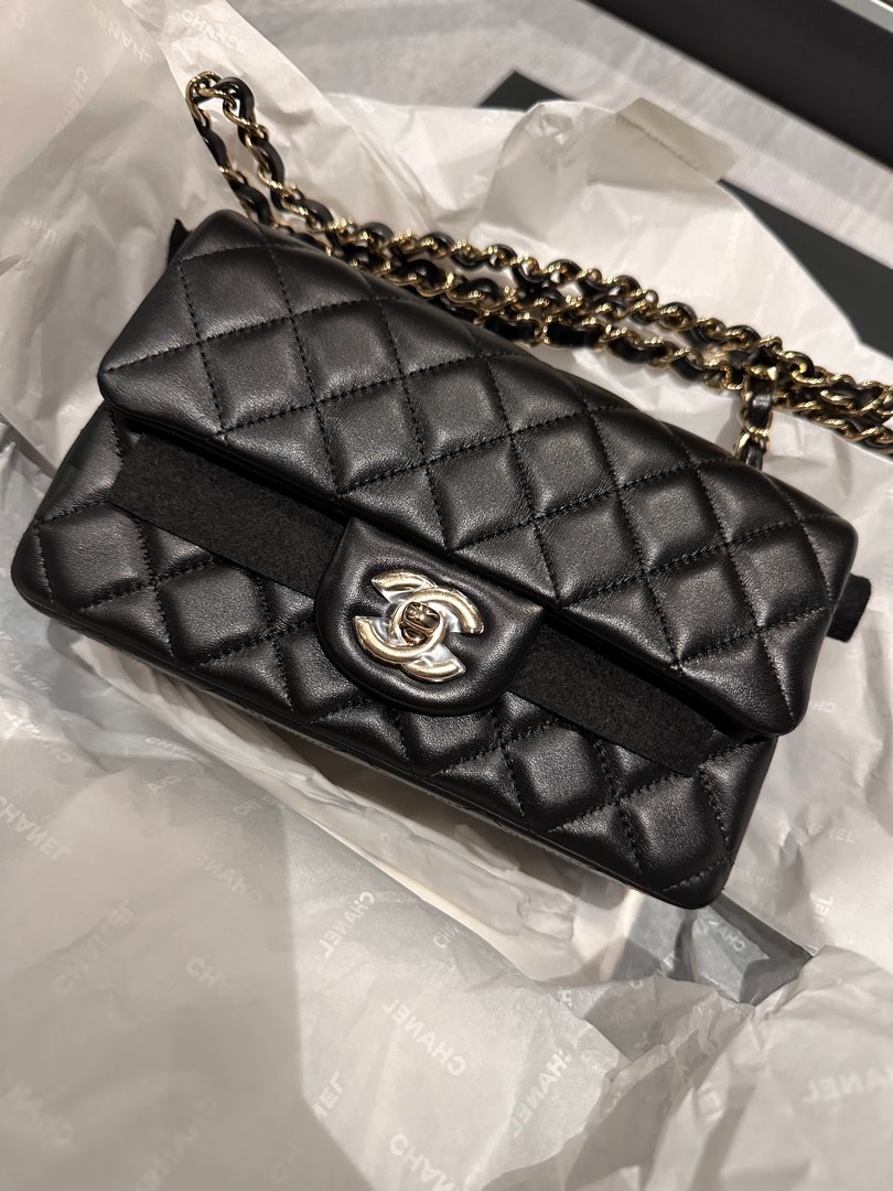 Chanel Top Handle Mini Rectangular Flap Bag Burgundy Lambskin Gold Har –  Coco Approved Studio