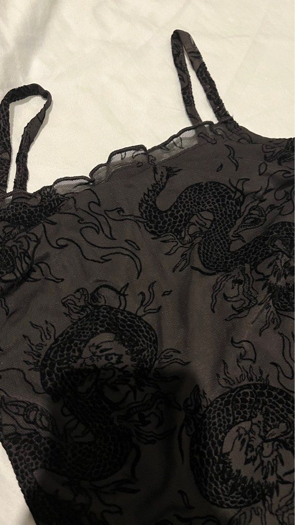 h&m black dragon dress Black Bodycon Dress