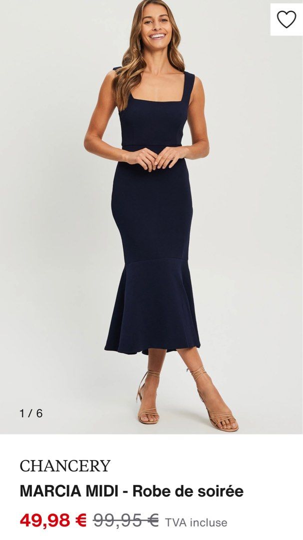 Brand New Chancery Marcia MIDI Dress in Navy Blue