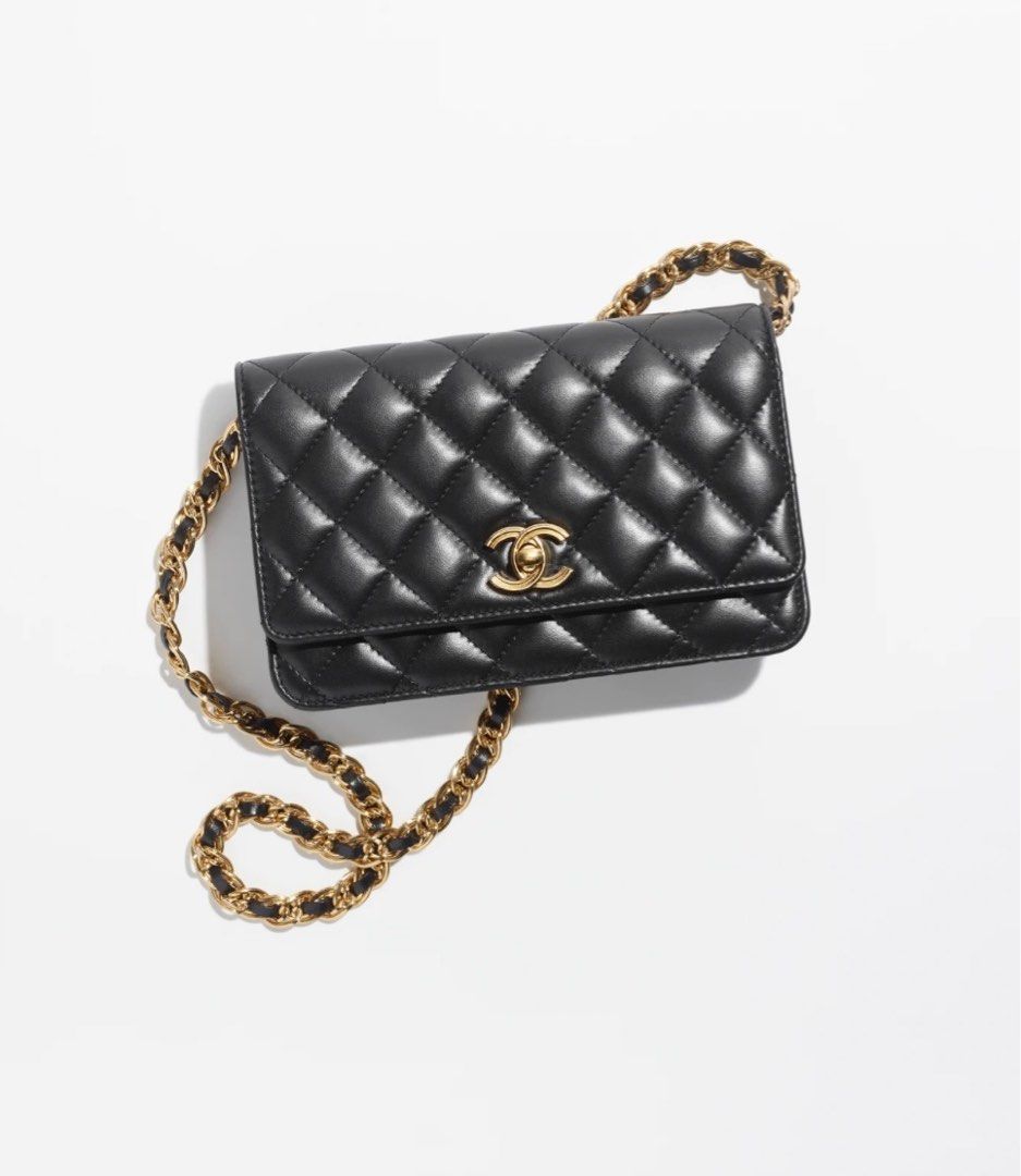 Chanel wallet sales on chain lambskin