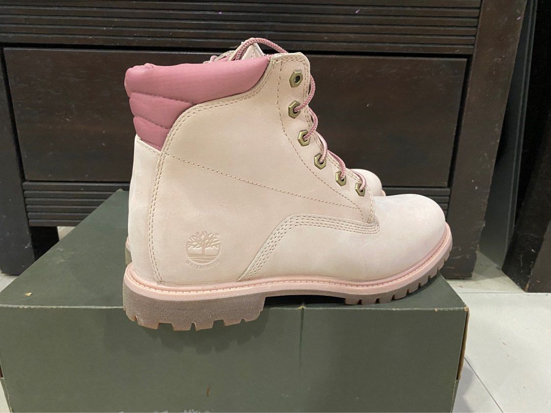 Pink timberland boots womens best sale