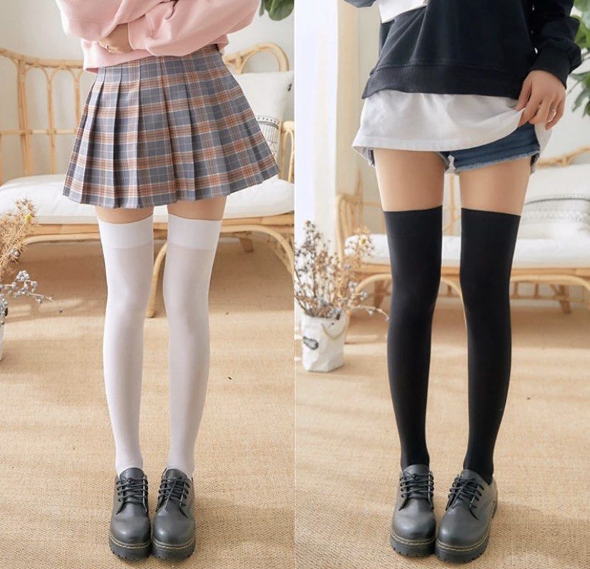 BRAND NEW RESTOCKED high knee socks black white, Women's Fashion, Watches &  Accessories, Socks & Tights on Carousell