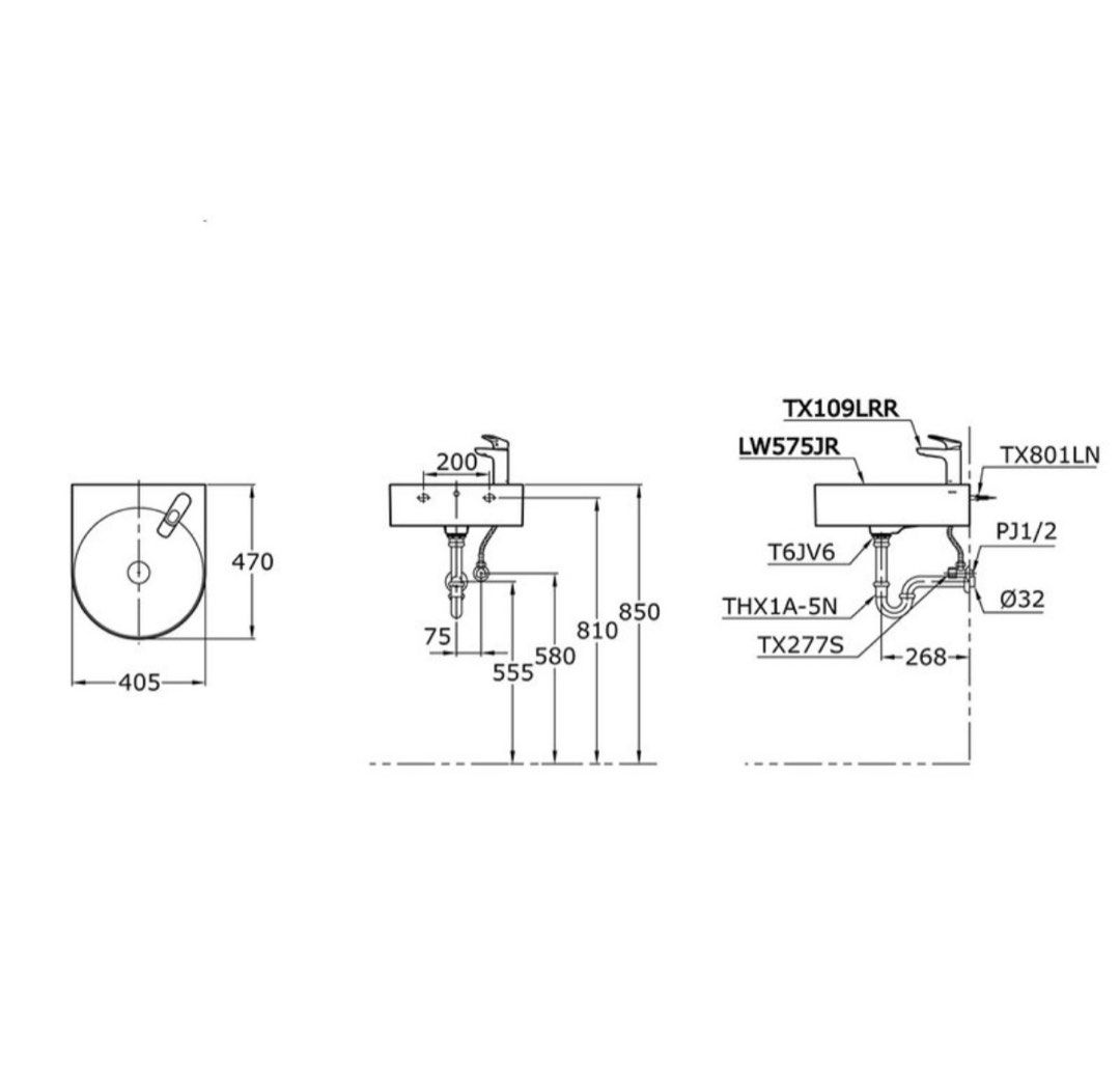 Brand New Toto Wall Hung Sink, Furniture & Home Living, Bathroom