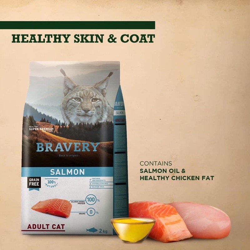 Bravery Grain Free Salmon Cat Food 7kg Makanan Kucing Pet Supplies Bravery Grain Free Salmon Cat Food 7kg Makanan Kucing Pet Supplies