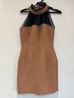 Korean brown bodycon dress