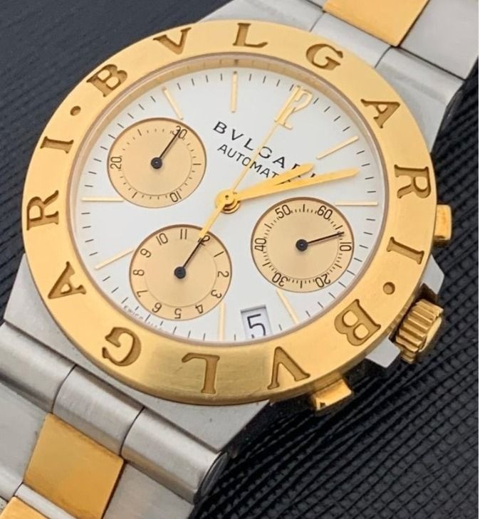 Bvlgari diagono chronograph gold sale