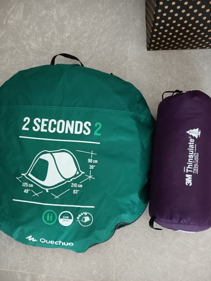 Camping tent and sleeping bag, Sports Equipment, Hiking & Camping on Carousell