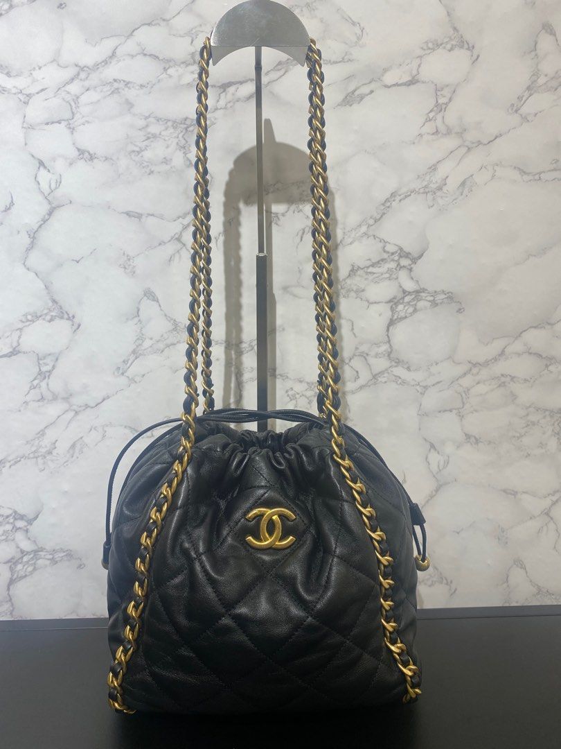 Like New Chanel Drawstring Buckle Bag Microchip Year 2022 Luxury Bags Wallets on Carousell