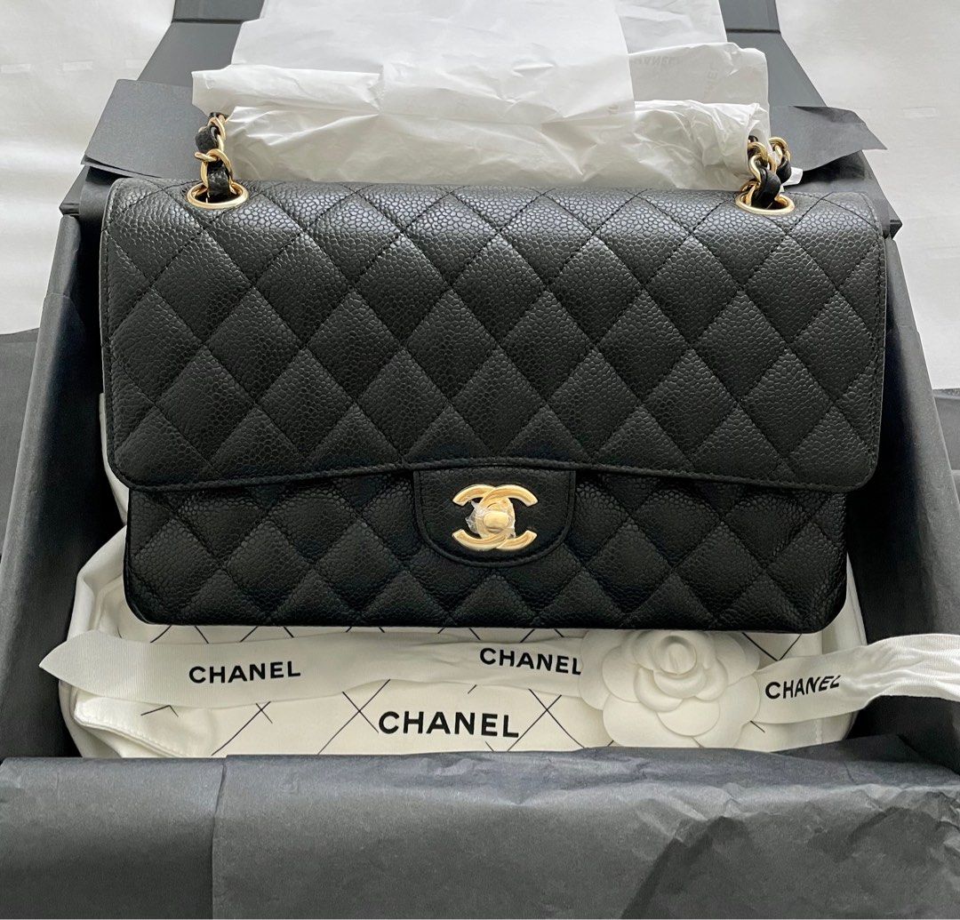 Chanel classic Medium, Caviar with Gold Hardware, Luxury, Bags