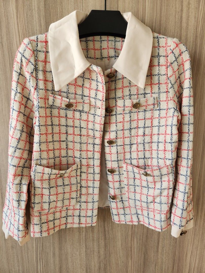 checkered jacket with skirt set 2 pieces Women s Fashion