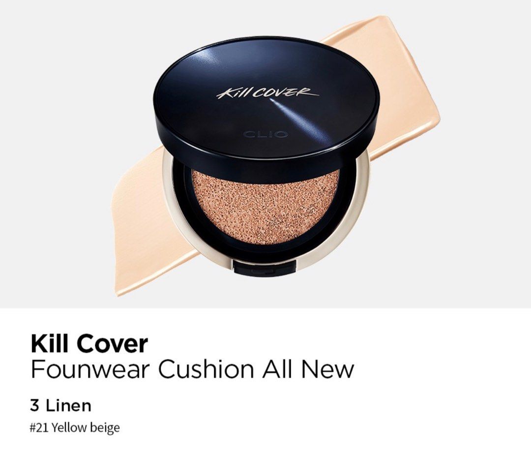 Clio Kill Cover cushion foundation 3 Linen, Beauty & Personal Care