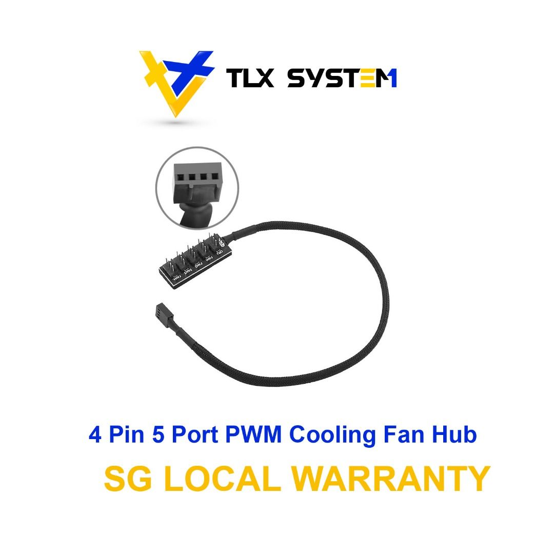Cooling fan hub supports pwm temperature control motherboard 4 pin