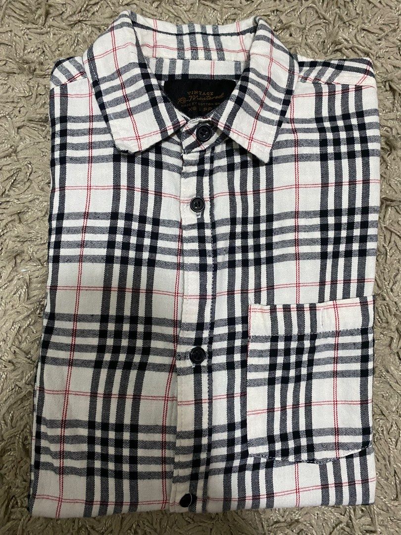 Burberry top print flannel