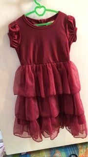 Dress tutu maroon pesta