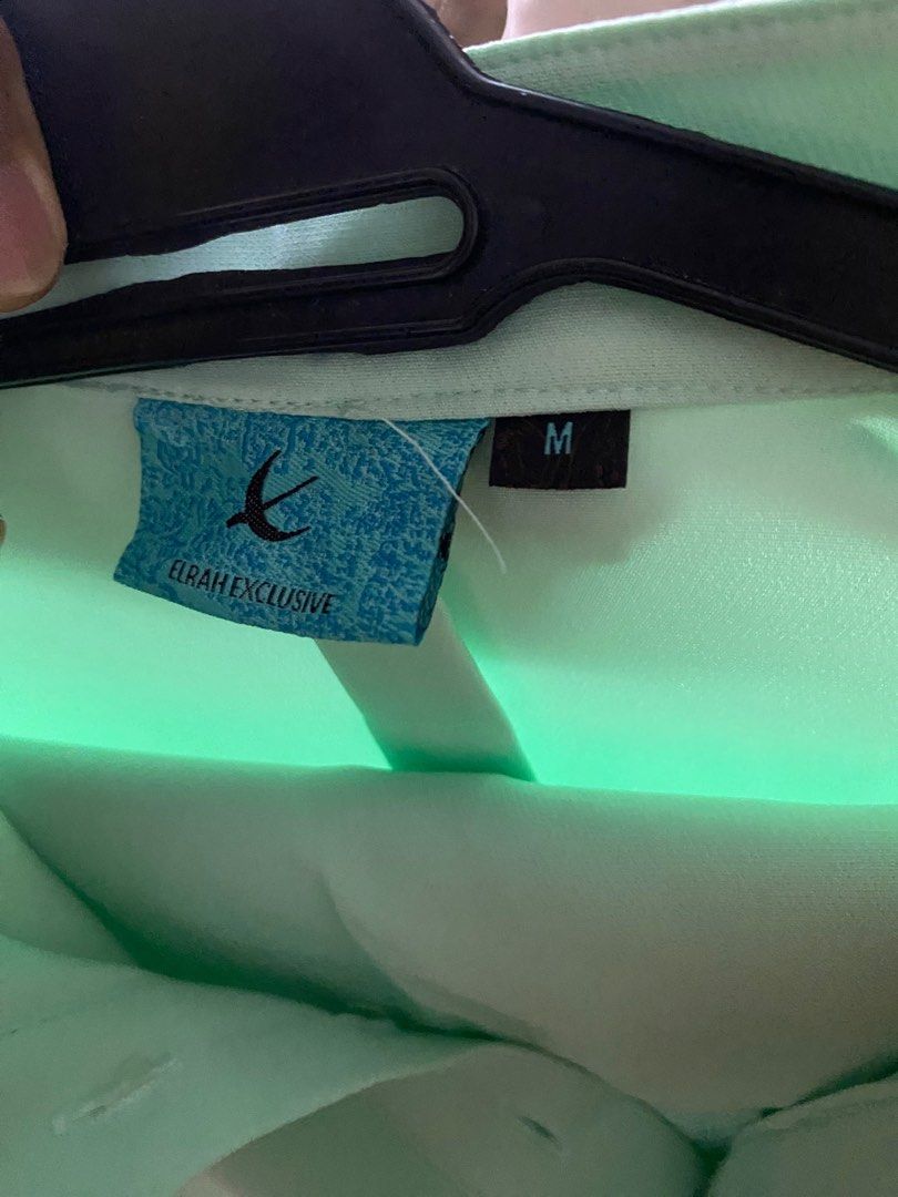 Elrah Exclusive Baju Melayu 2023 in Mint Green, Men's Fashion, Muslim