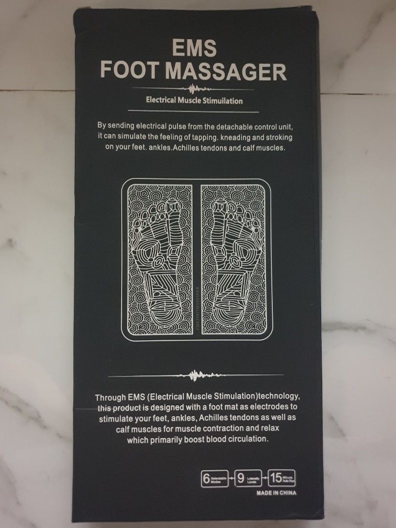 EMS Foot Massager (Category: Massage Devices) located in Antipolo. Submitted by shoppingmillennials (Listing ID 1226863047, Image 3). Description: selling brand new EMS Foot massager EASY TO CARRY - It is foldable and small. For travel and gym, it can be easily carried around. 6 MODES - To meet your different massage needs, intelligent simulation artificial massage techniques according to personal preferences and physical stress, can be freely co