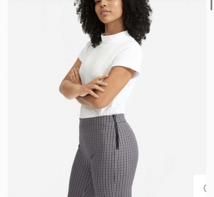 Everlane The Kick Crop Work Pant in Check