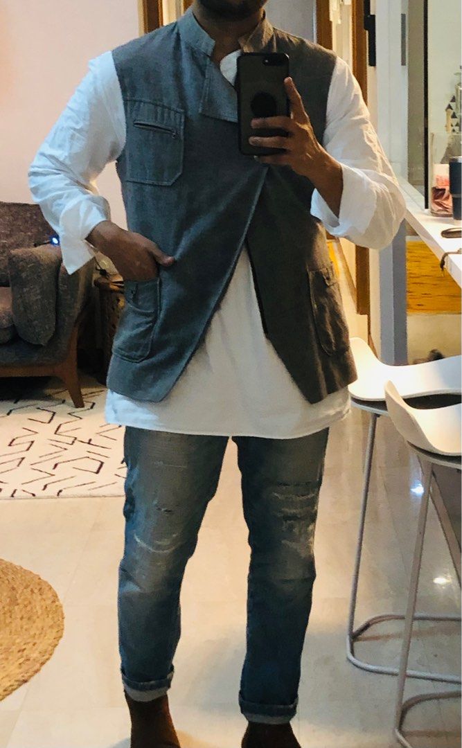 Fashion Vest Asymetric Men s Fashion Tops Sets Vests on Carousell