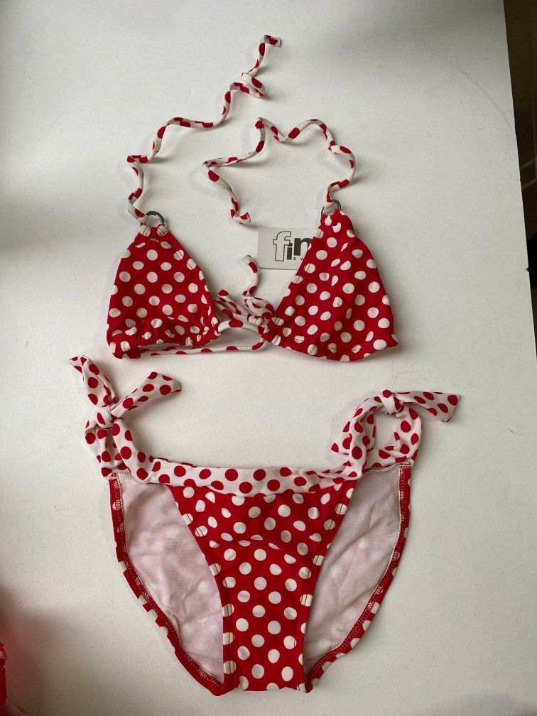 Finch swimsuit red white polka dot, Women's Fashion, Swimwear, Bikinis ...