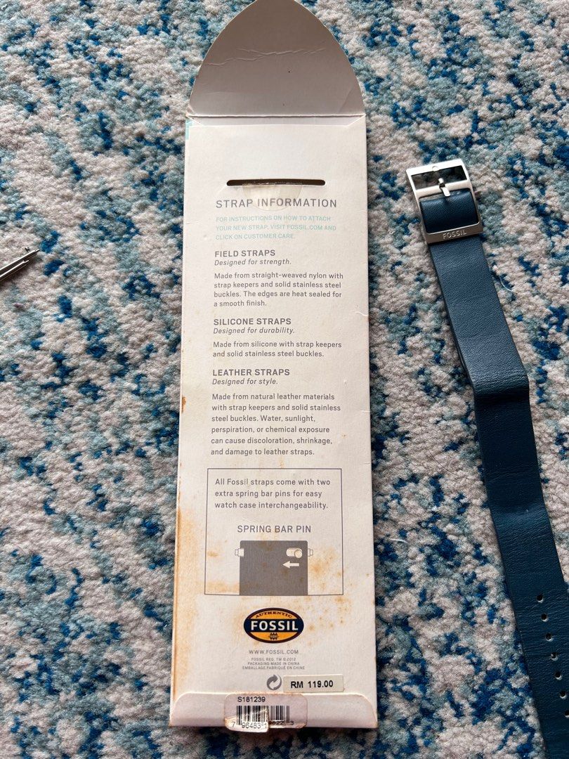 Fossil watch store band spring pins