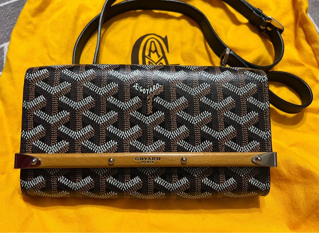 Goyard black checrob print coated canvas mini monte carlo wristlet clutch  bag, Luxury, Bags & Wallets on Carousell