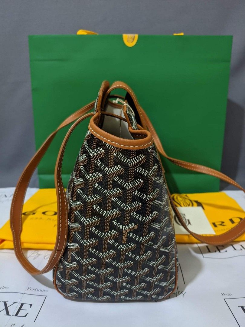 NEW AUTHENTIC GOYARD St Louis PM Tote Black/Tan, Luxury, Bags & Wallets on  Carousell