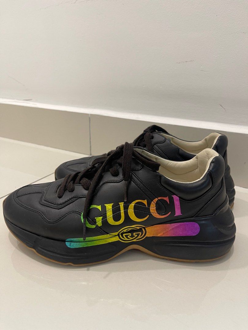 Gucci rhyton deals black rainbow