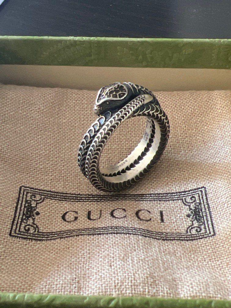 Gucci silver hotsell snake ring