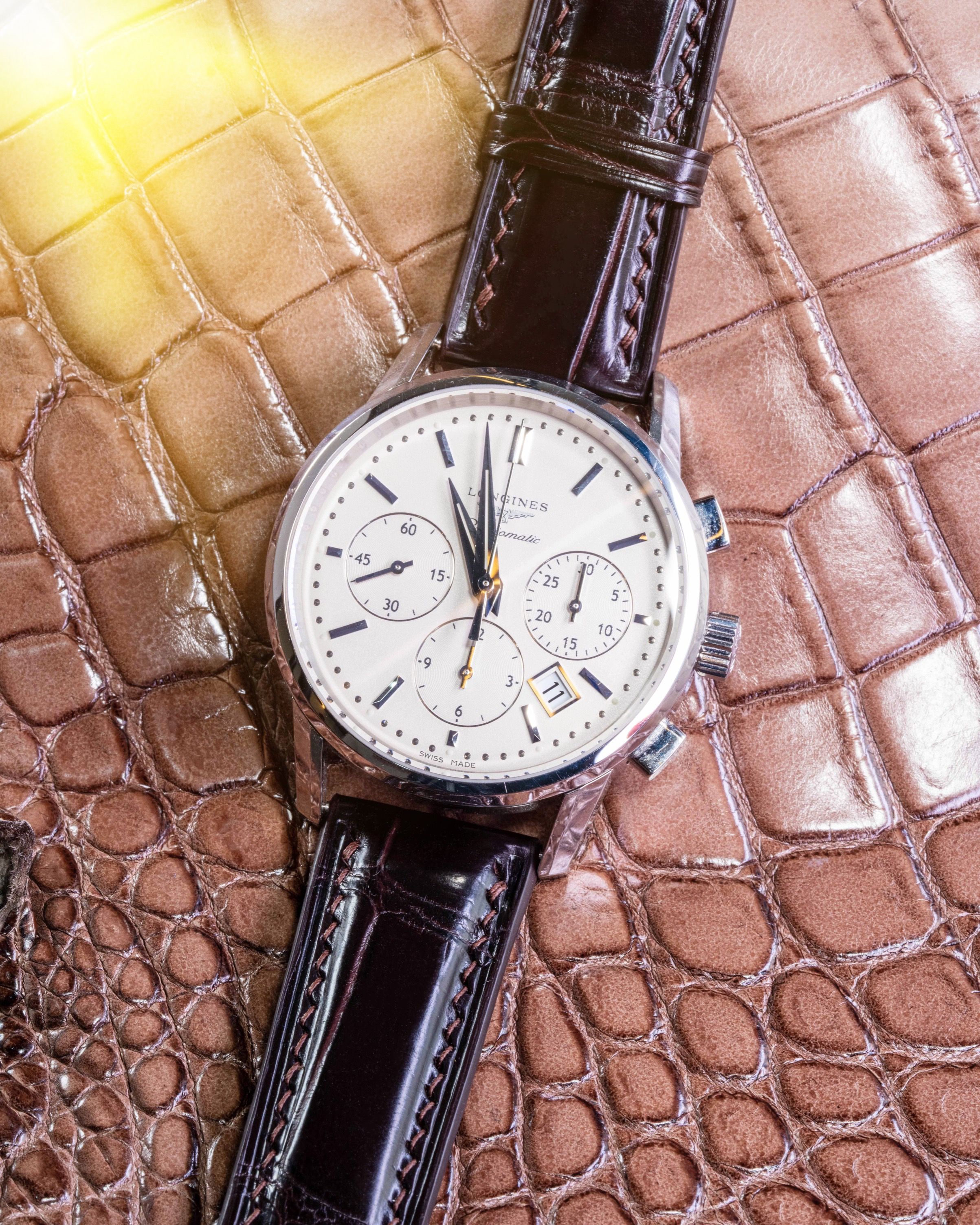 Longines crocodile leather strap new arrivals