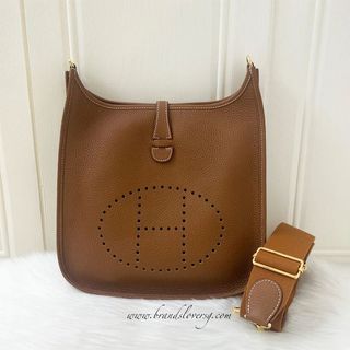 Hermes Evelyne III 29 PM Bag In Craie Clemence Leather 