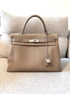 Hermes Double Sens 45 etoupe/taupe, Luxury, Bags & Wallets on Carousell