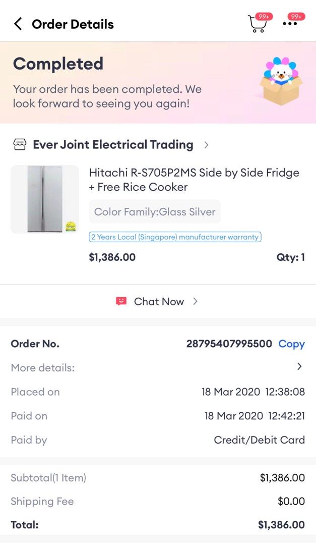 Hitachi RS705P2MS Side by Side Fridge, TV & Home Appliances, Kitchen