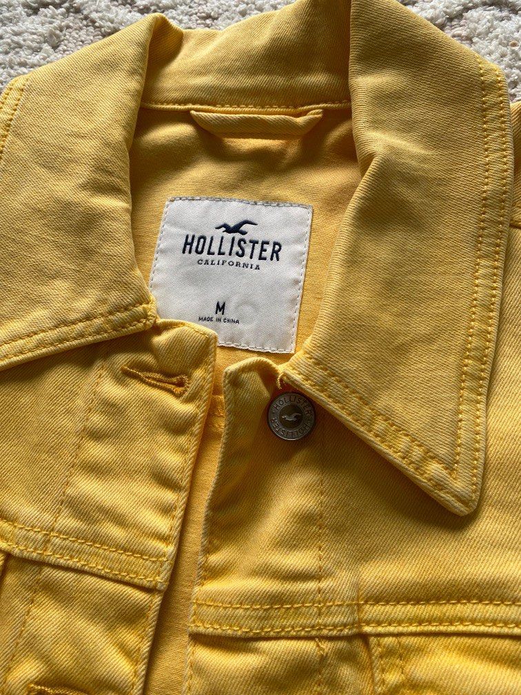 Hollister yellow denim jacket sale