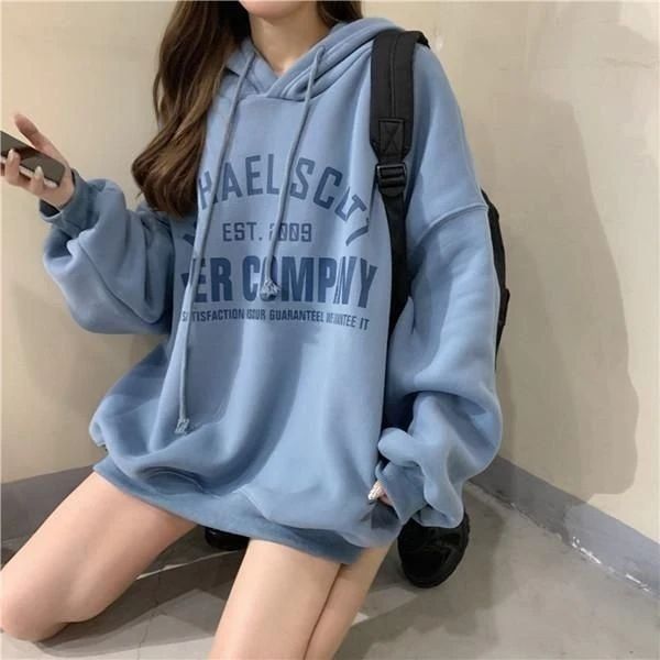 Hoodie Wanita Scoot Oversize Korean Style