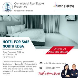 Hotel For Sale in a Prime Location along North EDSA Quezon City
