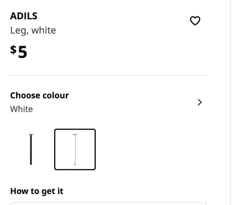 IKEA Adils Table leg, Furniture & Home Living, Furniture, Tables & Sets ...