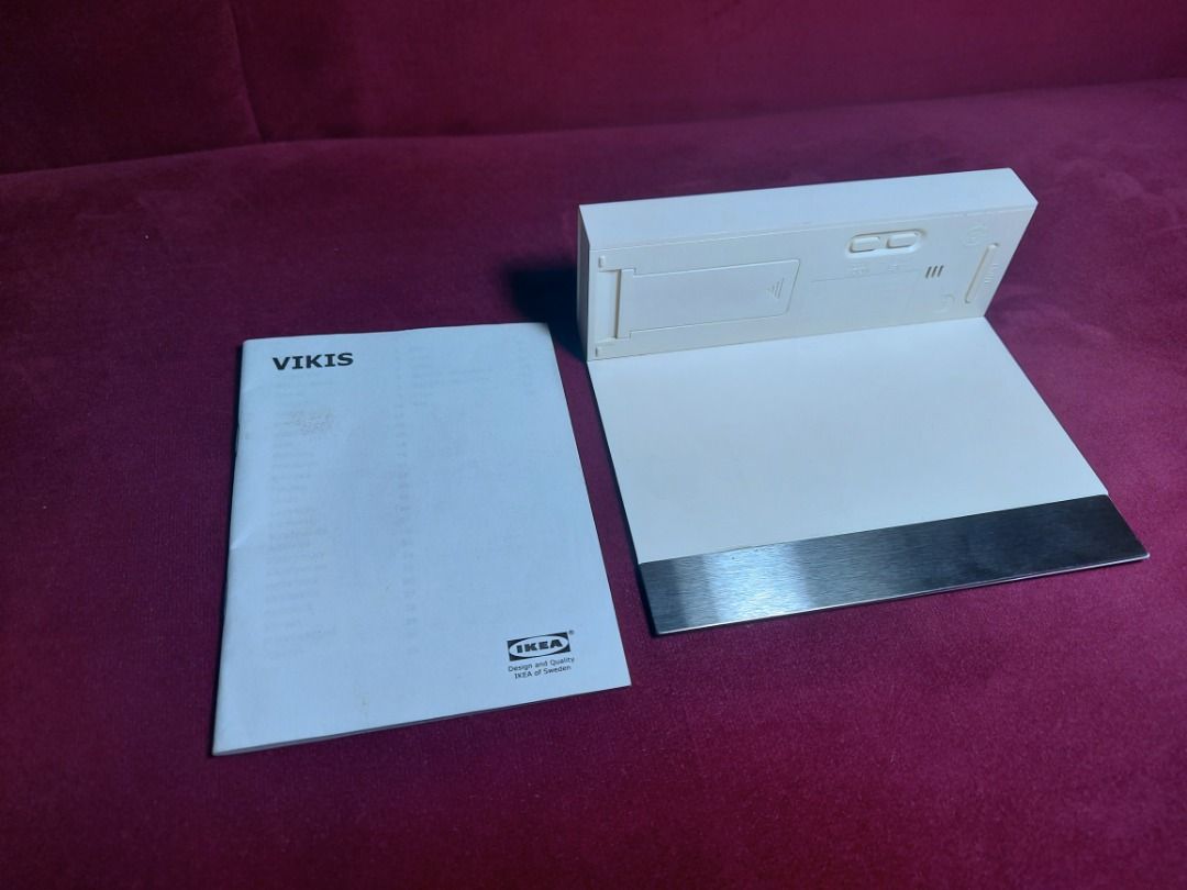 IKEA Digital Clock VIKIS w/Alarm & w/Blue Backlight, Furniture & Home