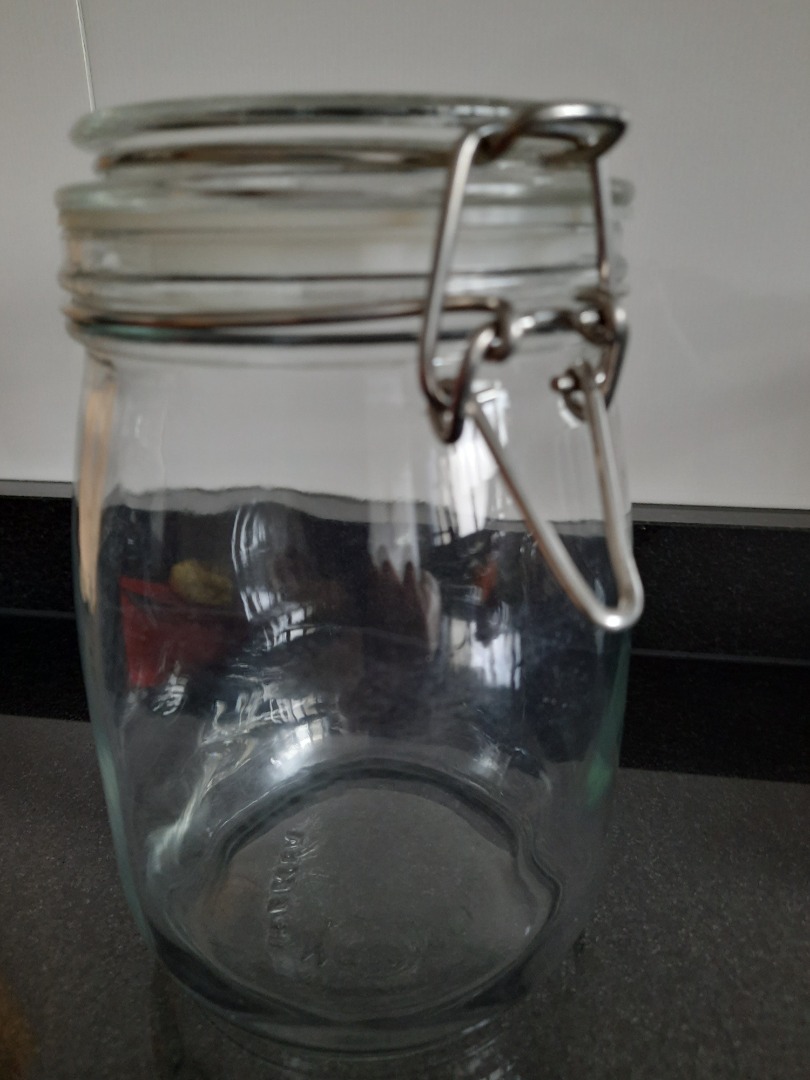 IKEA glass jar with lock and lid, Furniture & Home Living, Kitchenware