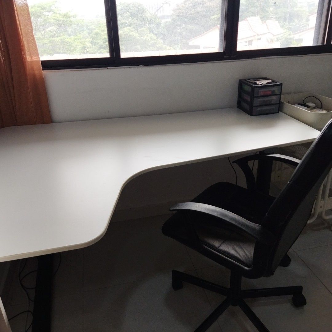 IKEA Height Adjustable Desk with Office Chair, Furniture & Home Living, Furniture, Other Home
