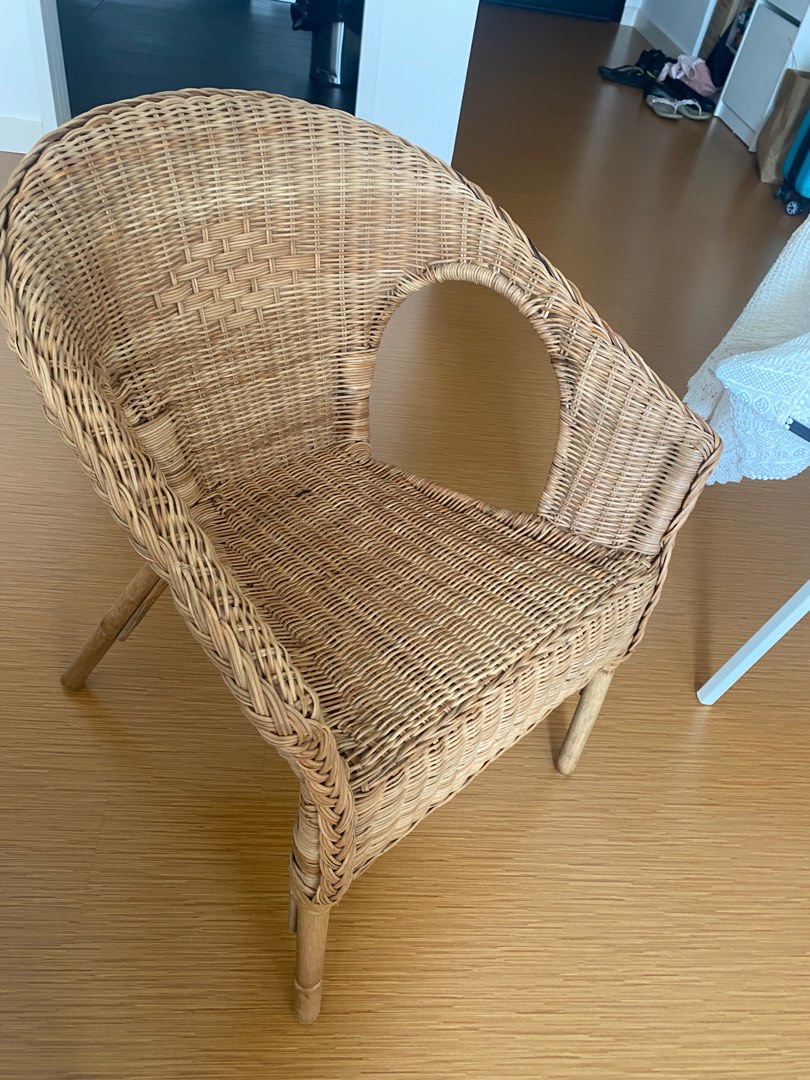 IKEA Rattan Chair, Furniture & Home Living, Furniture, Chairs on Carousell