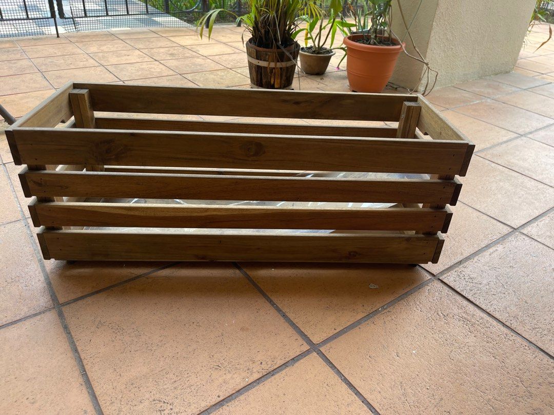 IKEA wooden planter, Furniture & Home Living, Gardening, Pots